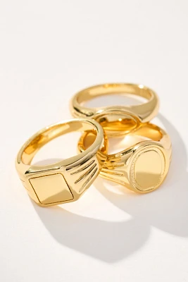 Luv Aj Signet Stacker Rings, Set of 3