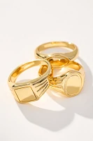 Luv Aj Signet Stacker Rings, Set of 3