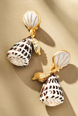 Speckled Shell Drop Earrings