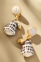 Speckled Shell Drop Earrings