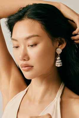 Speckled Shell Drop Earrings