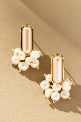 Pearl Cluster Drop Earrings