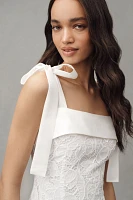 English Factory Sleeveless Tie-Strap Lace Midi Dress