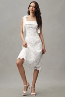 English Factory Sleeveless Tie-Strap Lace Midi Dress