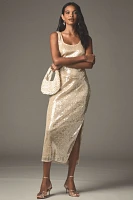 Endless Rose Sleeveless Scoop-Neck Sequin Side-Slit Midi Dress