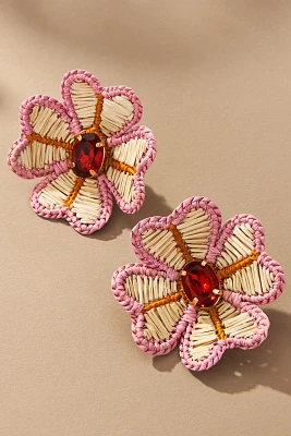 Mercedes Salazar Flora Raffia Clip-On Earrings