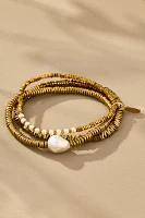 Mixed Metal Beaded Bracelets, Set of 3