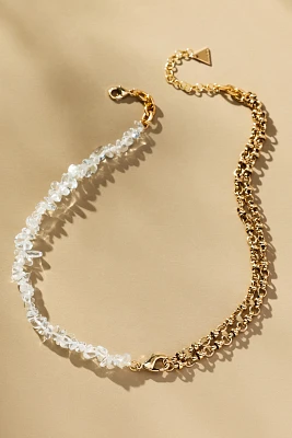 Half Rock Crystal Chain Necklace