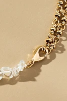 Half Rock Crystal Chain Necklace