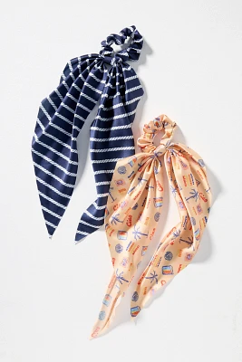 Frasier Sterling Hair Scarf Scrunchies, Set of 2