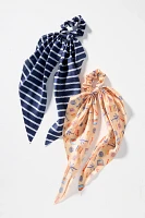Frasier Sterling Hair Scarf Scrunchies, Set of 2