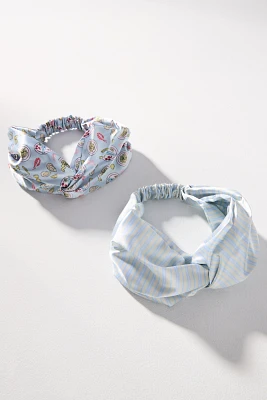 Frasier Sterling Italian Dinner Printed Satin Twist Headbands, Set of 2