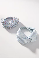 Frasier Sterling Italian Dinner Printed Satin Twist Headbands, Set of 2