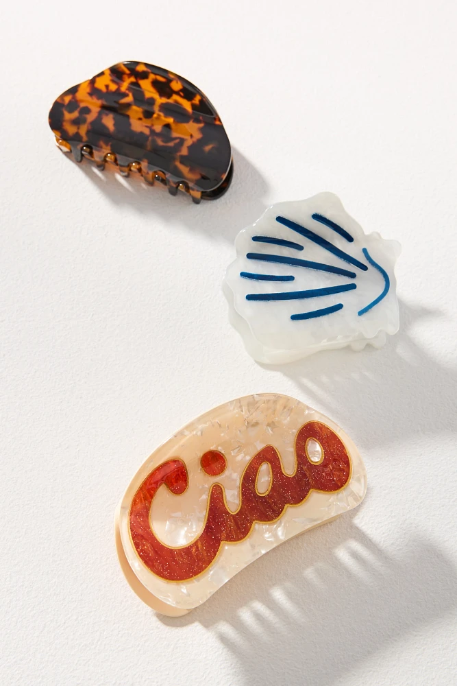 Frasier Sterling Ciao Hair Claw Clips, Set of 3