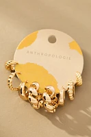 Mixed Rib Huggie Hoop Earrings, Set of 4