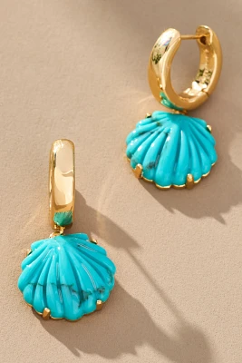 BaubleBar Elia Shell Huggie Earrings