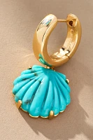 BaubleBar Elia Shell Huggie Earrings