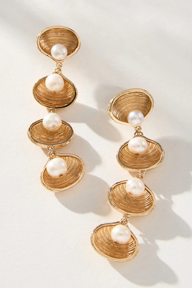 BaubleBar Margaret Pearl Shell Statement Earrings