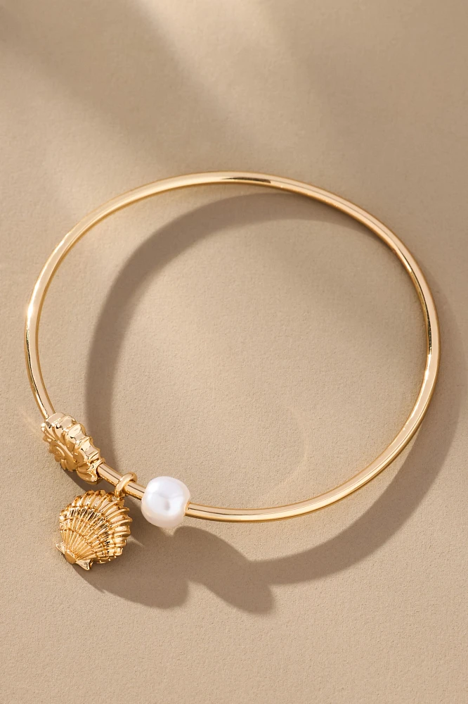 BaubleBar Marina Shell Bangle Bracelet