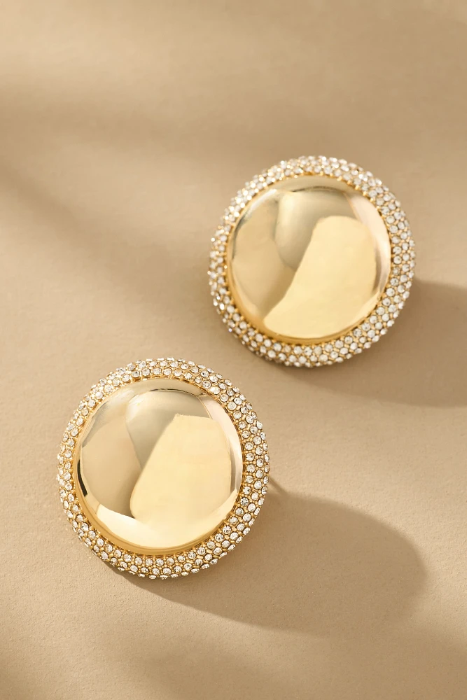BaubleBar Pamela Pavé Button Statement Earrings