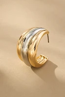 BaubleBar Yvette Mixed Metal Triple Hoop Earrings