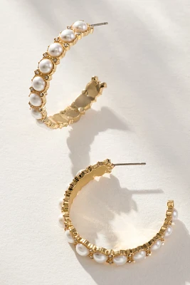 BaubleBar Eloise Pearl Hoop Earrings