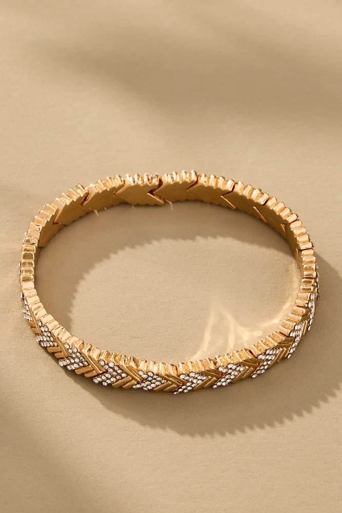 BaubleBar Pavé Herringbone Stretch Bracelet