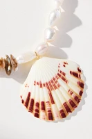 Frasier Sterling Sardinia Shell Charm Pearl Necklace