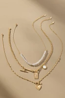 Shades of Sea Layered Necklaces: Delicate Charm Edition