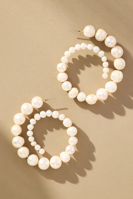 Frasier Sterling Bordeaux Pearl Spiral Hoop Earrings