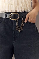 Charm Chain Oval Buckle Belt