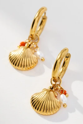 Casa Clara Beach Club Shell Huggie Hoop Earrings