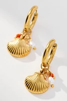 Casa Clara Beach Club Shell Huggie Hoop Earrings