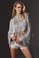 Unreal Fur Copacabana Metallic Fringe Jacket