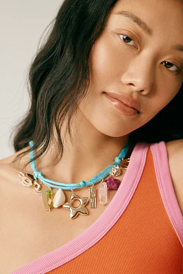 Multi-Color Cord Charm Necklace