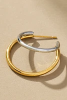 Mixed Metal Huggie Hoop Earrings