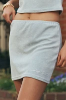 BRIDEMERCH Embroidered Marriage Material Terry Mini Skirt