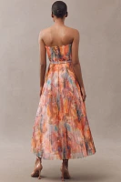 Hutch Strapless Belted Chiffon Floral Maxi Dress