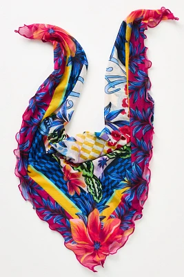Agua Bendita Lexi Printed Mesh Bandana Scarf