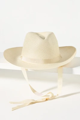 Freya Palmetto Embroidered Straw Rancher