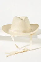 Freya Palmetto Embroidered Straw Rancher