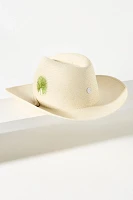 Freya Palmetto Embroidered Straw Rancher