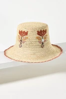 Freya Fleur Floral Straw Bucket Hat