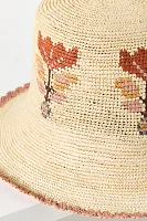 Freya Fleur Floral Straw Bucket Hat