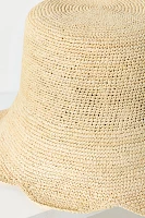 Freya Scallop Crochet Straw Bucket Hat