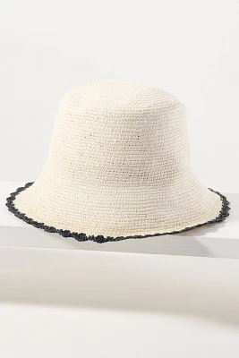 Freya Shell Crochet Straw Bucket Hat