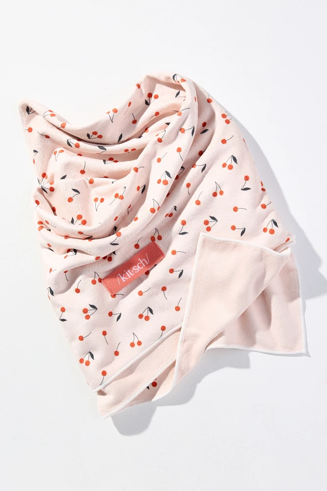 KITSCH Cherry Print Extra Large Hair Towel Wrap