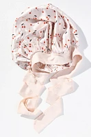 KITSCH Cherry Print Adjustable Oversized Satin Hair Bonnet