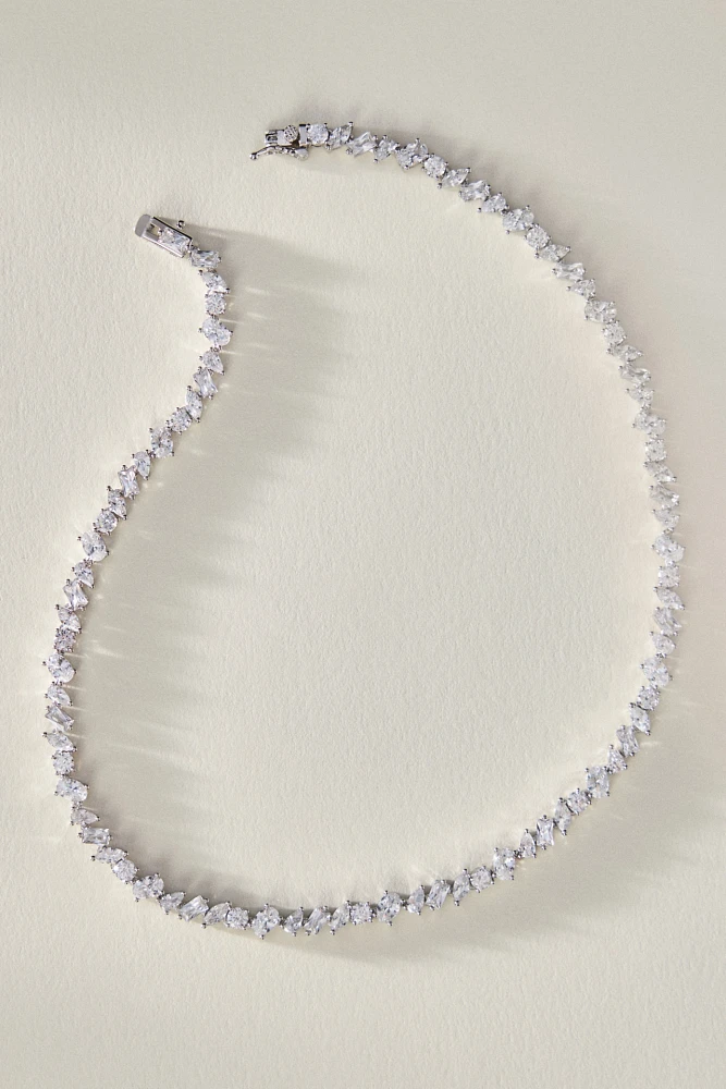 Shashi Pear Diamond Tennis Necklace