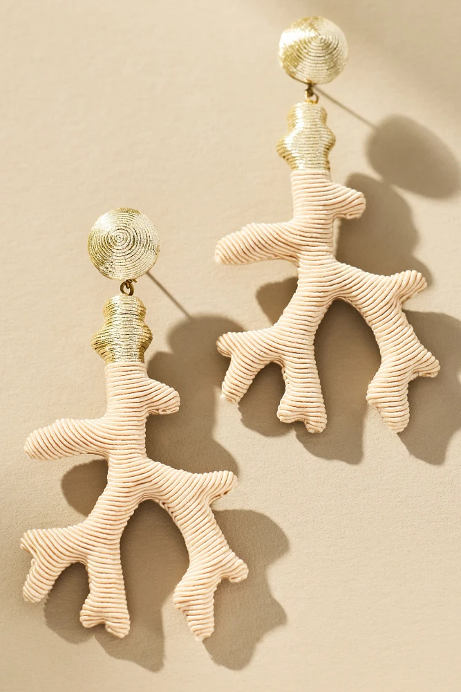 Suzanna Dai Seychelles Silk Coral Drop Earrings